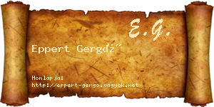 Eppert Gergő névjegykártya